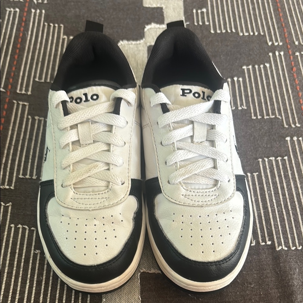 Boys Polo Black and White Sneakers